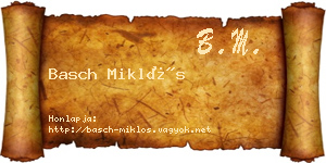 Basch Miklós névjegykártya