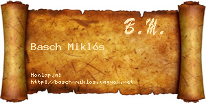 Basch Miklós névjegykártya