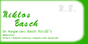 miklos basch business card